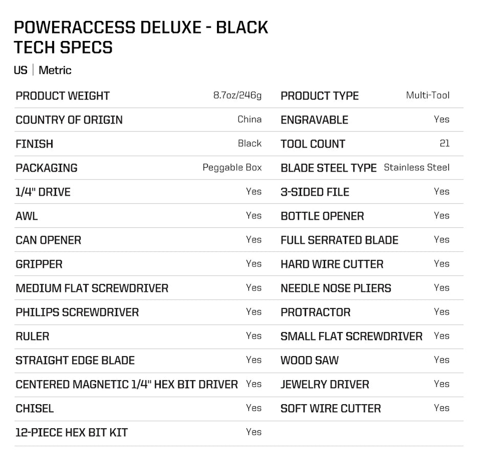 SOG POWER ACCESS DELUXE BLACK