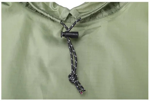 MILITARY GREEN HOODED RAIN PONCHO