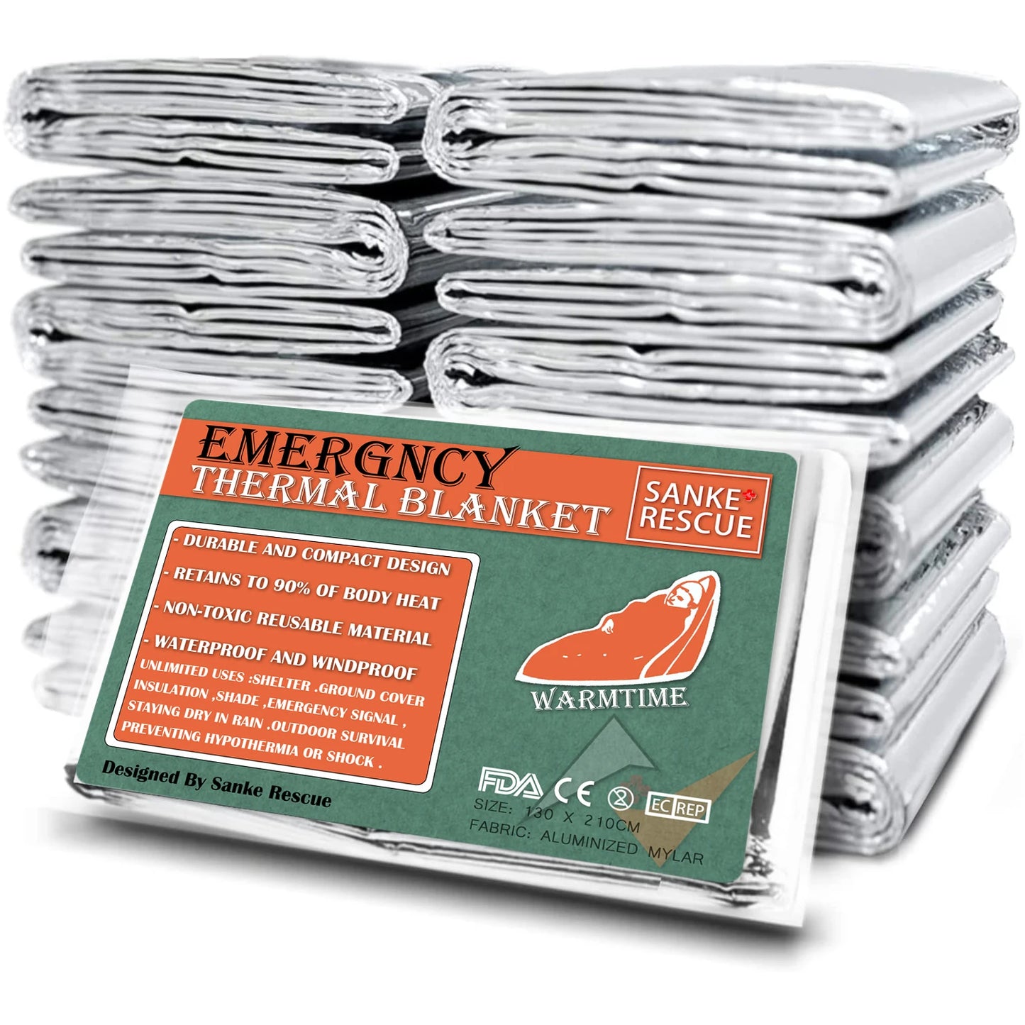 EMERGENCY THERMAL BLANKET 4-PACK