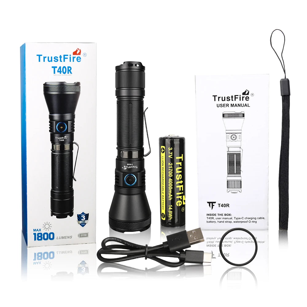 TRUSTFIRE T40R 1800 Lumen Rechargeable Tactical Flashlight