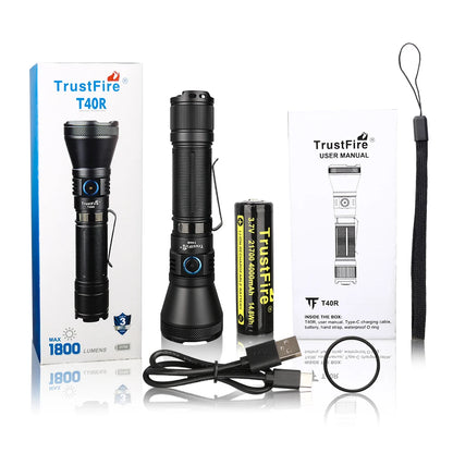 TRUSTFIRE T40R 1800 Lumen Rechargeable Tactical Flashlight