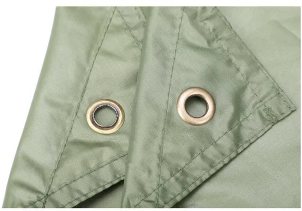 MILITARY GREEN HOODED RAIN PONCHO