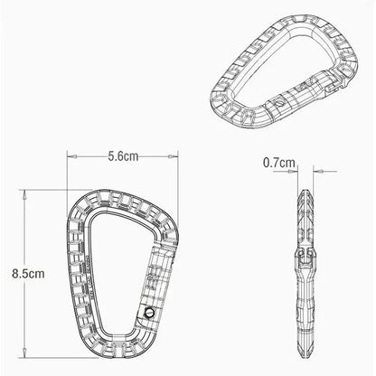 KIT 5 PEZZI MILITARY TACTICAL CARABINER